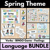 Spring Language Bundle with Verbs Bingo & Feelings Activit