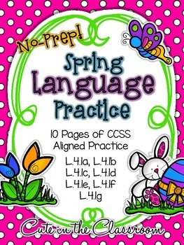 Preview of Spring Language Practice - No Prep Printables