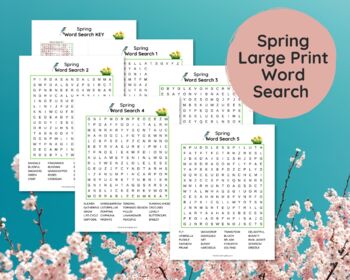 Preview of Spring Large Print Word Search Puzzles