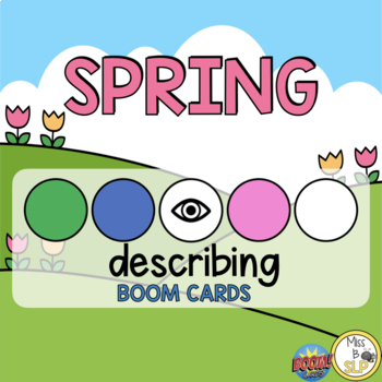 Preview of Spring Leveled Describing Boom Cards