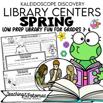 Preview of Spring Library Centers - Easy Low Prep Library Lessons