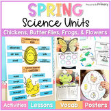 Spring Life Science Units - Butterfly, Chicken, Frog, Flow