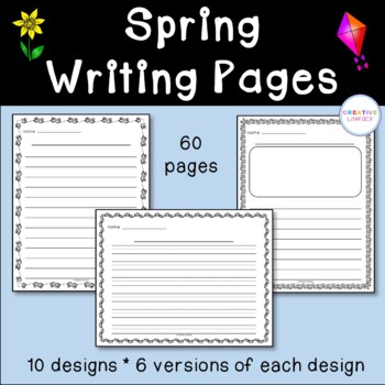 Spring Lined Writing Pages by Creative Literacy | TPT
