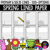 Spring Lined Writing Paper - Primary Lined Paper - Handwri