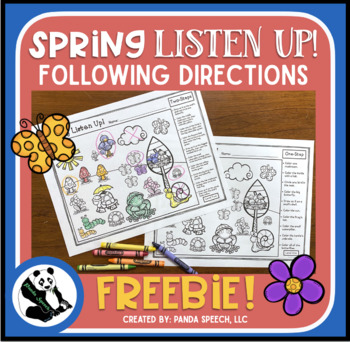 Spring Listen Up! Following Directions FREEBIE by Panda Speech