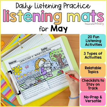 Preview of May Spring Following Directions & Listening Comprehension Read & Draw Activities