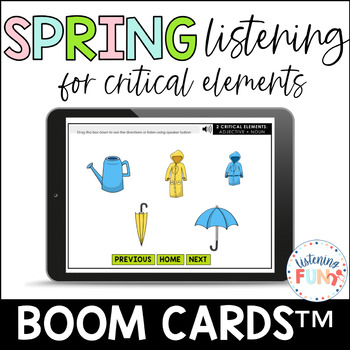 Preview of Spring Listening for Critical Elements Boom Cards