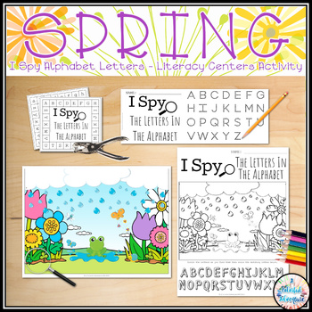 Preview of Spring I Spy Hidden Alphabet Letters Fine Motor Literacy Centers Activity