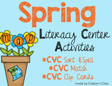 Spring Literacy Center Activities -- CVC Words
