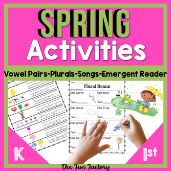 Preview of Spring Literacy Centers Spring Activities Vowel Teams - Plural Nouns Sight Words
