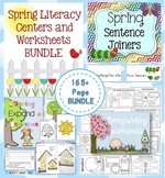 Spring Literacy Centers and Worksheets BUNDLE: Distance Learning