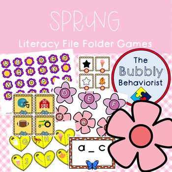Preview of Spring Literacy File Folder Games
