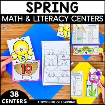 Preview of Spring Literacy and Math Centers (BUNDLED) Aligned to the CC