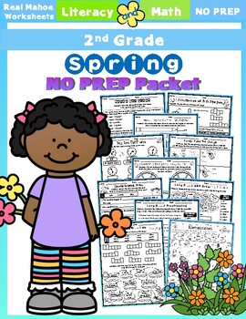 Preview of Spring Literacy and Math NOPREP Packet - (2nd Grade)