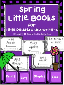 Preview of Kindergarten Writing Center - Spring Little Books for Little Readers and Writers