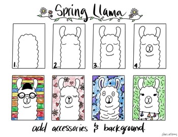 Preview of Spring Llama Step by Step Drawing Guide