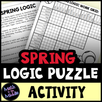 Preview of Spring Logic Puzzle for Middle School - Spring Activity
