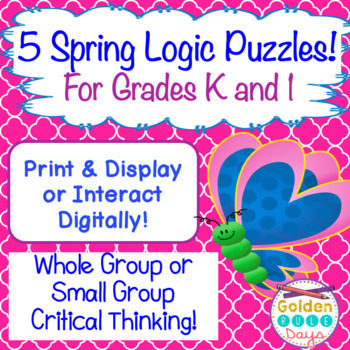 Preview of Spring Logic Puzzles Enrichment Activities Kindergarten 1st Grade