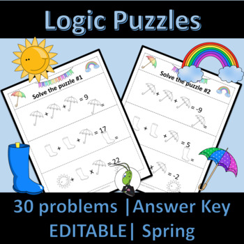 Preview of Spring Logic Puzzles | Number Sense