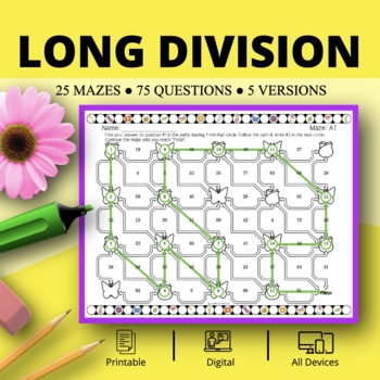 Preview of Spring: Long Division Maze Activity