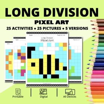 Preview of Spring: Long Division Pixel Art Activity