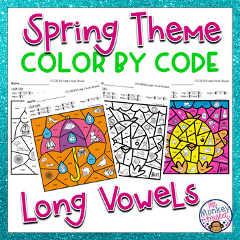 Preview of Spring Long Vowel Sounds Color By Code