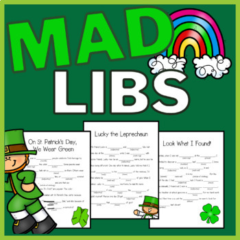 Preview of Spring Mad Libs - St. Patrick's Day Grammar Practice and Review Activity 