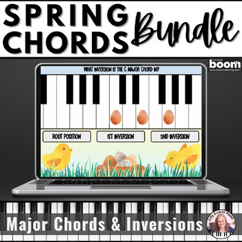 Preview of Spring Major Chord & Inversions BOOM™ Cards BUNDLE - Identifying Root, 3rd & 5th