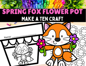 Preview of Spring Math Craft Addition to 10 with Math Mat| Spring Bulletin Board Craft