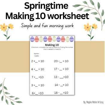 Preview of Spring Making 10 worksheet