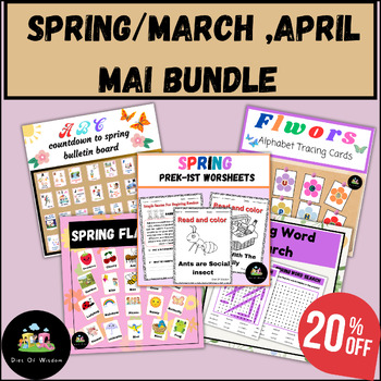 Preview of Spring /March,April,Mai, Bundle,Worksheets ,Activities ,games,Flashcards,puzzle
