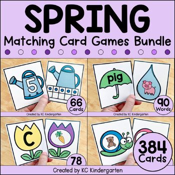 Preview of Spring Matching Card Games Bundle