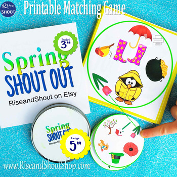 Preview of Spring Matching Game Shout Out; Spot the Match Game 3" & 5"vocabulary, language
