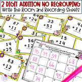 2 Digit Addition No Regrouping - Write the Room - Spring Math