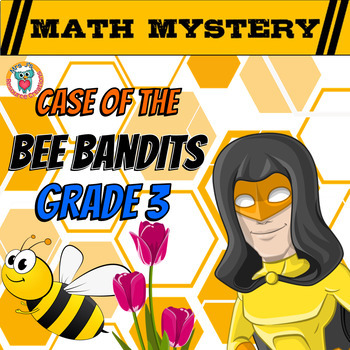 Preview of 3rd Grade Spring Activity: Spring Math Mystery - Division Fractions Area Money