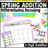 Spring Math Activities | 3-Digit Addition Task Cards for M