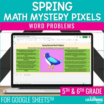 Preview of Spring Math Activities Digital Pixel Art | Multiplication Division Word Problems