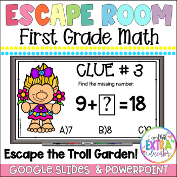 Preview of Spring math | Escape Room First Grade Math Game | Addition and Subtraction 