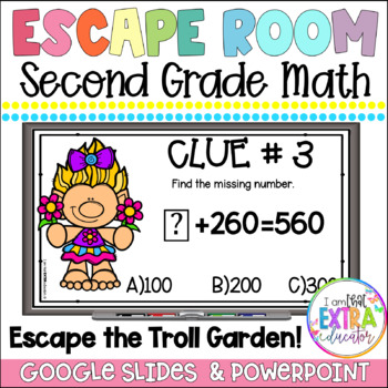 Preview of Spring Math Activities | Escape Room Second Grade Math | Addition Subtraction 