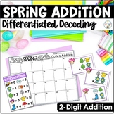 Spring Math Activities | Two Digit Addition Task Cards for