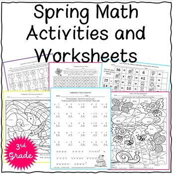 Preview of Spring Math Activities and Worksheets Third Grade