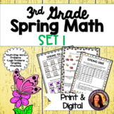 Spring Math Activities for 3rd Grade Set 1 PRINT & DIGITAL
