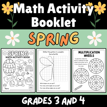 Preview of Spring Math Activity Booklet Grade 3 and 4