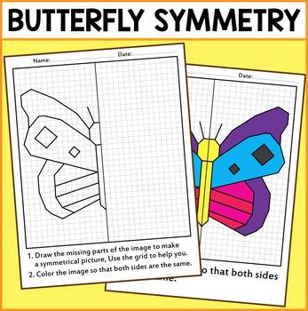Preview of Spring Math Activity Butterfly Symmetry Activities