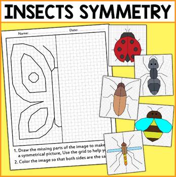 Preview of Spring Math Activity Bugs and Insects Symmetry Activities
