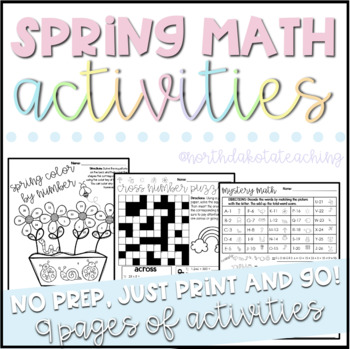 Preview of Spring Math Activity Packet