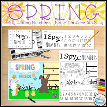 Preview of Spring I Spy Hidden Numbers to 20 Fine Motor Math Centers Activity for Easter