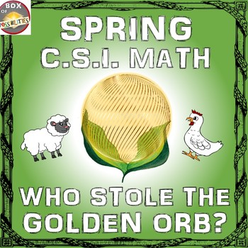 Preview of Spring Math Activity: Who Stole the Golden Orb? A Fun CSI Spring Math Activity!
