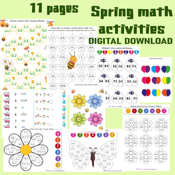 Preview of Spring Math: Addition & Subtraction Practice Pack