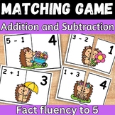 Spring Math Addition and Subtraction within 5 Matching gam